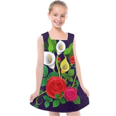 Flowers Charter Flowery Bouquet Kids  Cross Back Dress