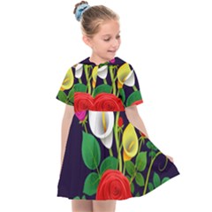 Flowers Charter Flowery Bouquet Kids  Sailor Dress by Pakrebo