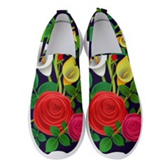 Flowers Charter Flowery Bouquet Women s Slip On Sneakers by Pakrebo