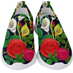 Flowers Charter Flowery Bouquet Kids  Slip On Sneakers by Pakrebo