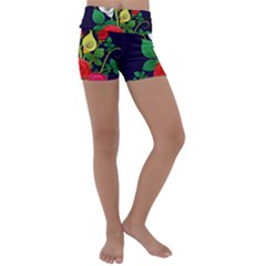 Flowers Charter Flowery Bouquet Kids  Lightweight Velour Yoga Shorts