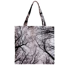 Forest Trees Silhouette Tree Zipper Grocery Tote Bag by Pakrebo