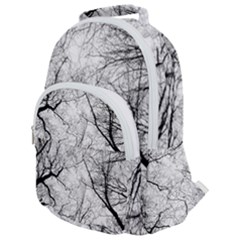 Forest Trees Silhouette Tree Rounded Multi Pocket Backpack