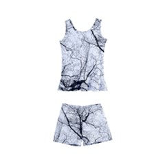 Forest Trees Silhouette Tree Kids  Boyleg Swimsuit