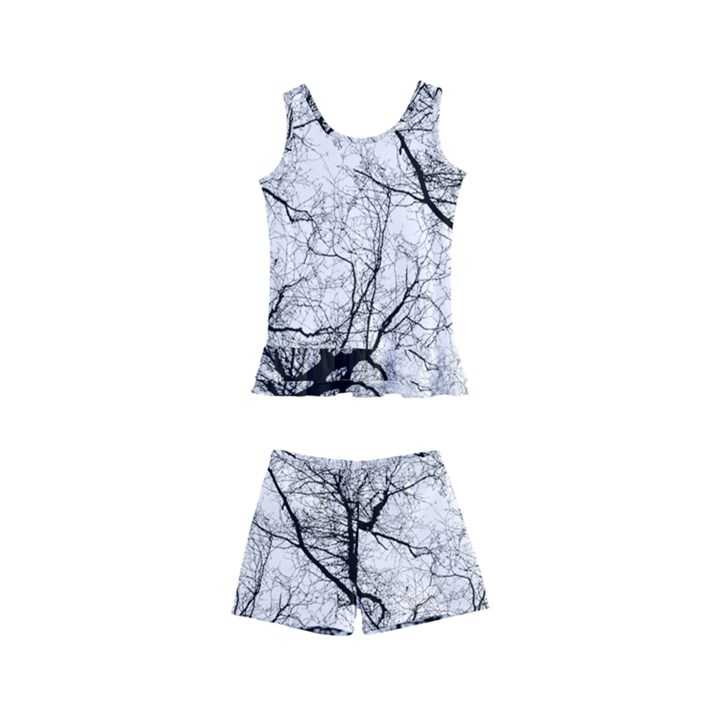 Forest Trees Silhouette Tree Kids  Boyleg Swimsuit