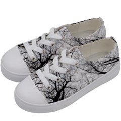 Forest Trees Silhouette Tree Kids  Low Top Canvas Sneakers by Pakrebo