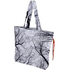 Forest Trees Silhouette Tree Drawstring Tote Bag