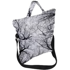 Forest Trees Silhouette Tree Fold Over Handle Tote Bag