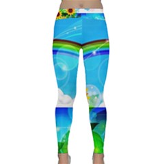 Sunflower And Rainbow Ocean Bokeh Classic Yoga Leggings by Pakrebo