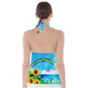 Sunflower And Rainbow Ocean Bokeh Babydoll Tankini Top View2