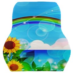 Sunflower And Rainbow Ocean Bokeh Car Seat Back Cushion 