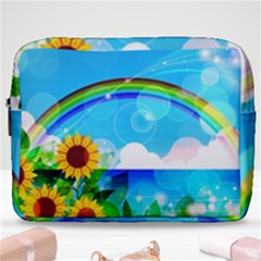 Sunflower And Rainbow Ocean Bokeh Make Up Pouch (large)