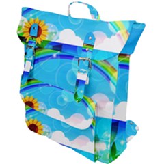 Sunflower And Rainbow Ocean Bokeh Buckle Up Backpack