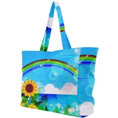 Sunflower And Rainbow Ocean Bokeh Simple Shoulder Bag by Pakrebo