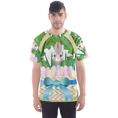 Graphic Easter Easter Basket Spring Men s Sports Mesh Tee by Pakrebo