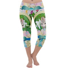 Graphic Easter Easter Basket Spring Capri Yoga Leggings by Pakrebo