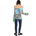 Zoo Animals Peacock Lion Hippo Off Shoulder Long Sleeve Top View2