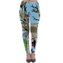 Zoo Animals Peacock Lion Hippo Lightweight Velour Leggings by Pakrebo