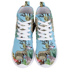 Zoo Animals Peacock Lion Hippo Women s Lightweight High Top Sneakers