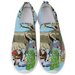 Zoo Animals Peacock Lion Hippo Men s Slip On Sneakers