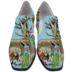 Zoo Animals Peacock Lion Hippo Slip On Heel Loafers by Pakrebo