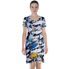 Art Fish Salmon Sydney Metal Short Sleeve Nightdress by Pakrebo