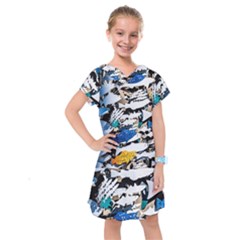 Art Fish Salmon Sydney Metal Kids  Drop Waist Dress by Pakrebo