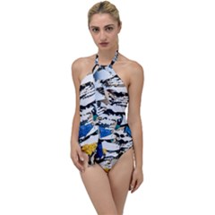 Art Fish Salmon Sydney Metal Go With The Flow One Piece Swimsuit