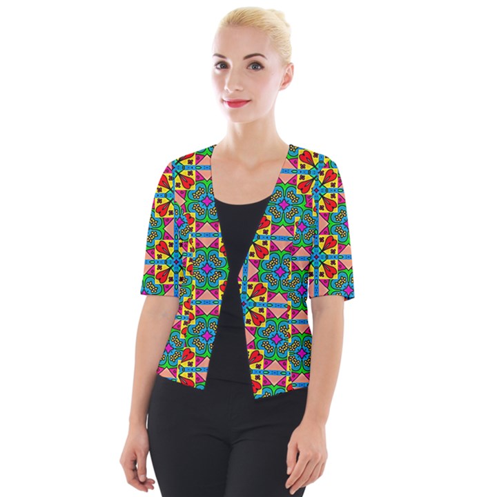 Seamless Pattern Tile Tileable Cropped Button Cardigan