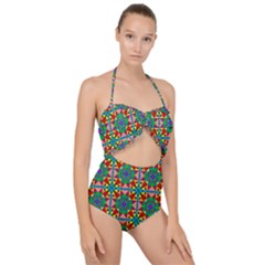 Seamless Pattern Tile Tileable Scallop Top Cut Out Swimsuit