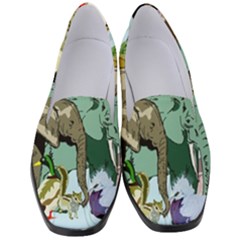 Zoo Animals Peacock Lion Hippo Women s Classic Loafer Heels by Pakrebo