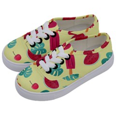 Watermelon Leaves Strawberry Kids  Classic Low Top Sneakers by Pakrebo