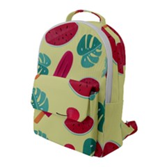 Watermelon Leaves Strawberry Flap Pocket Backpack (large) by Pakrebo