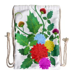 Flowers Floral Plants Nature Drawstring Bag (large) by Pakrebo