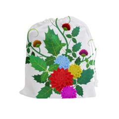 Flowers Floral Plants Nature Drawstring Pouch (xl) by Pakrebo