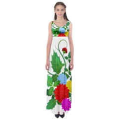 Flowers Floral Plants Nature Empire Waist Maxi Dress by Pakrebo