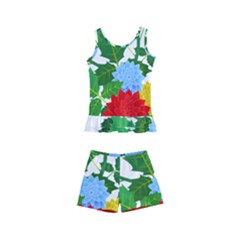 Flowers Floral Plants Nature Kids  Boyleg Swimsuit by Pakrebo