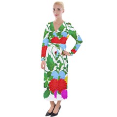 Flowers Floral Plants Nature Velvet Maxi Wrap Dress by Pakrebo