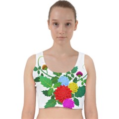 Flowers Floral Plants Nature Velvet Racer Back Crop Top by Pakrebo