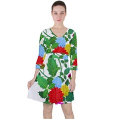 Flowers Floral Plants Nature Ruffle Dress by Pakrebo