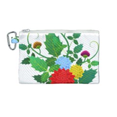 Flowers Floral Plants Nature Canvas Cosmetic Bag (medium) by Pakrebo