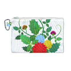 Flowers Floral Plants Nature Canvas Cosmetic Bag (large) by Pakrebo