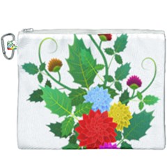 Flowers Floral Plants Nature Canvas Cosmetic Bag (xxxl) by Pakrebo