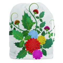 Flowers Floral Plants Nature Drawstring Pouch (xxxl) by Pakrebo