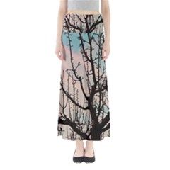 Fruit Tree Silhouette Aesthetic Full Length Maxi Skirt by Pakrebo