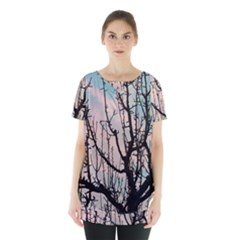 Fruit Tree Silhouette Aesthetic Skirt Hem Sports Top by Pakrebo