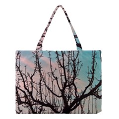 Fruit Tree Silhouette Aesthetic Medium Tote Bag by Pakrebo