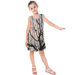 Fruit Tree Silhouette Aesthetic Kids  Sleeveless Dress by Pakrebo