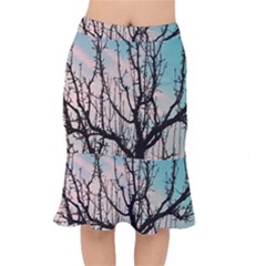 Fruit Tree Silhouette Aesthetic Mermaid Skirt by Pakrebo