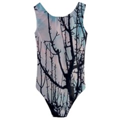 Fruit Tree Silhouette Aesthetic Kids  Cut-out Back One Piece Swimsuit by Pakrebo